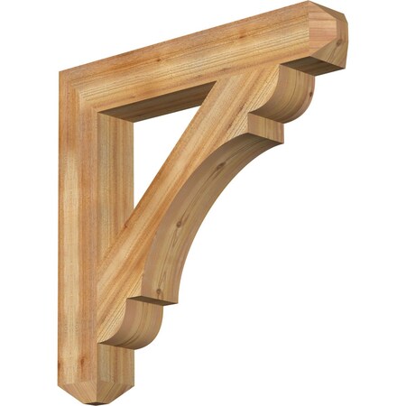 Ekena Millwork Olympic Craftsman Rough Sawn Bracket, Western Red Cedar, 6"W x 38"D x 38"H BKT06X38X38OLY04RWR